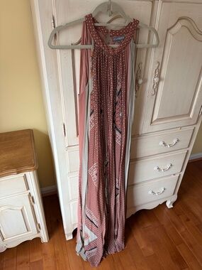 Boho Sleeveless Maxi Dress in Dusty Rose by Unknown Brand